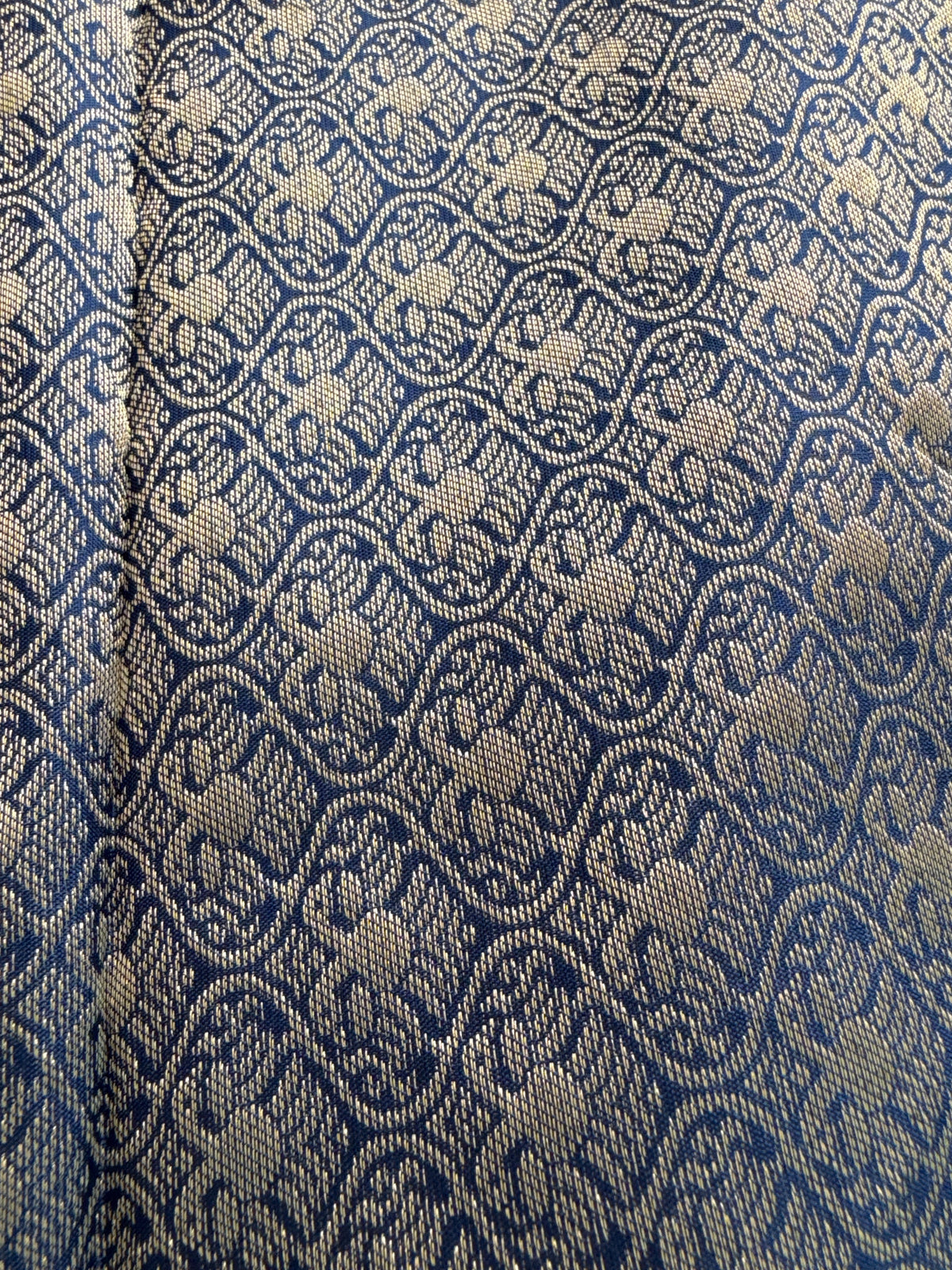 Blue Silver Elephant Peacock Saree